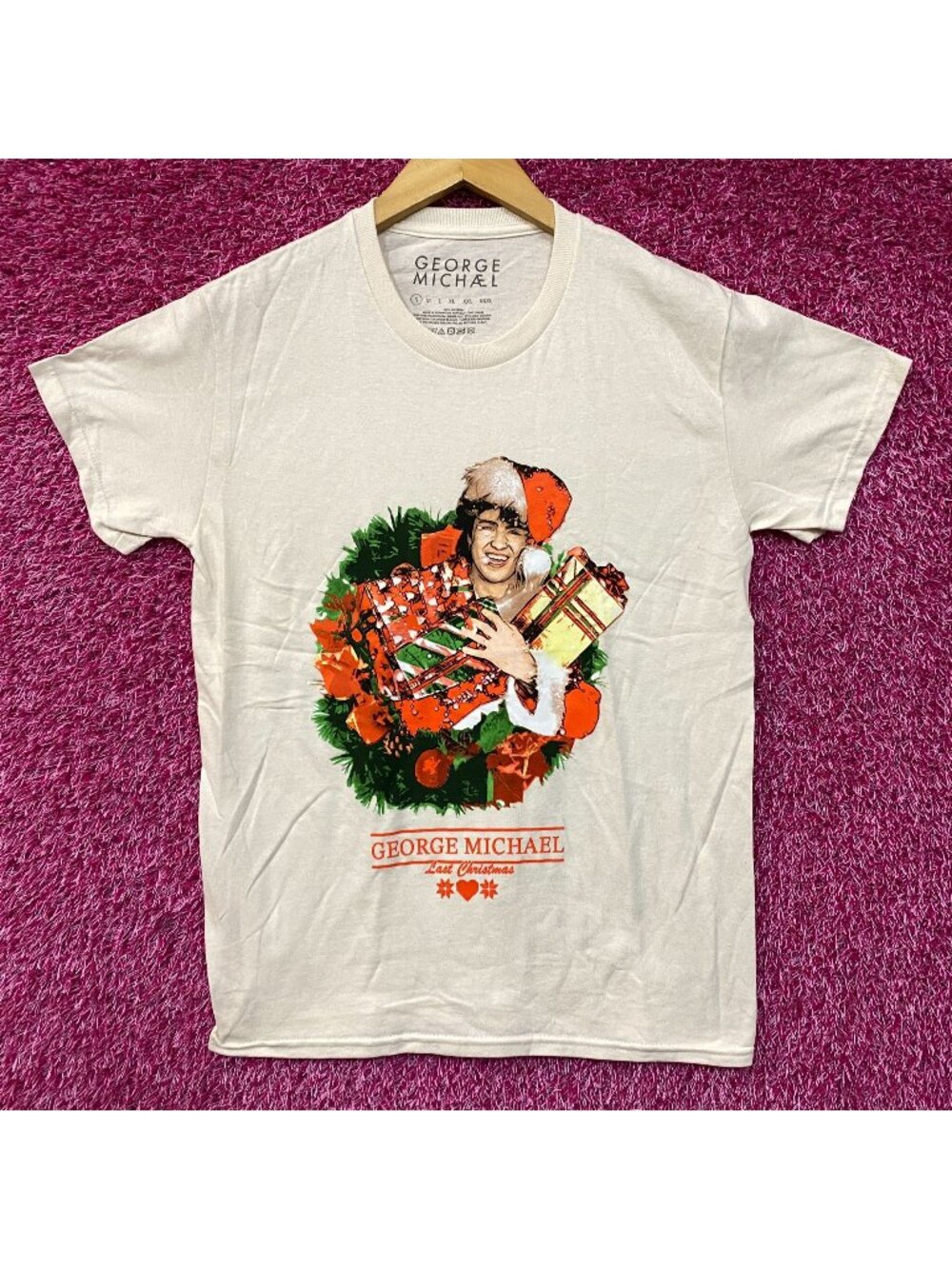 George Michael Last Christmas Portrait T-Shirt Small
